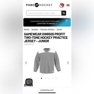 Game Wear Gray and White Hockey Practice Jersey, size S/M, gentle use